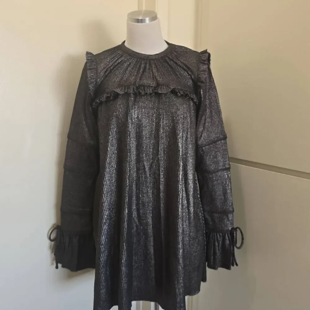 Bianca Balti Maternity Collection- The Wonderland Dress, Black and Silver Lurex,